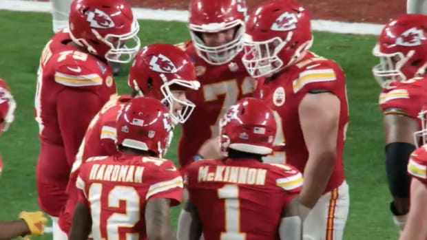 Mics Caught a Very Calm Patrick Mahomes Making a Funny Play Clay on Chiefs Super Bowl-Winning TD  